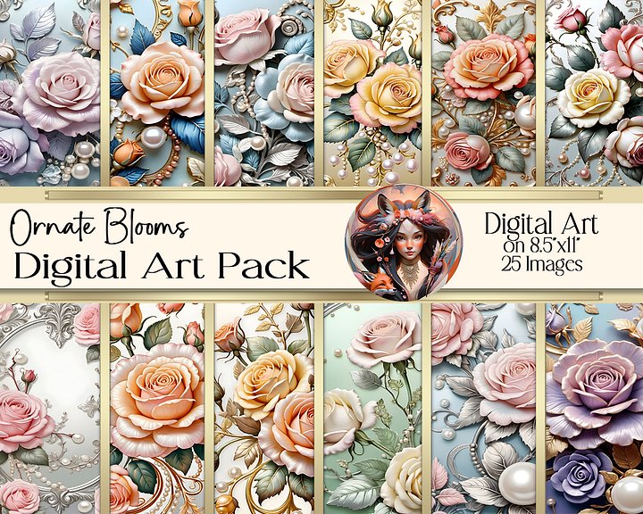 Ornate Blooms Digital Art Pack product image (1)