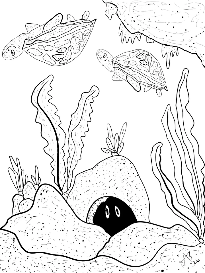 TSStechAngel's World - Turtles Coloring Page product image (1)
