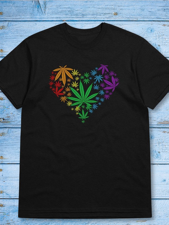 Rainbow Weed Heart Tshirt product image (1)