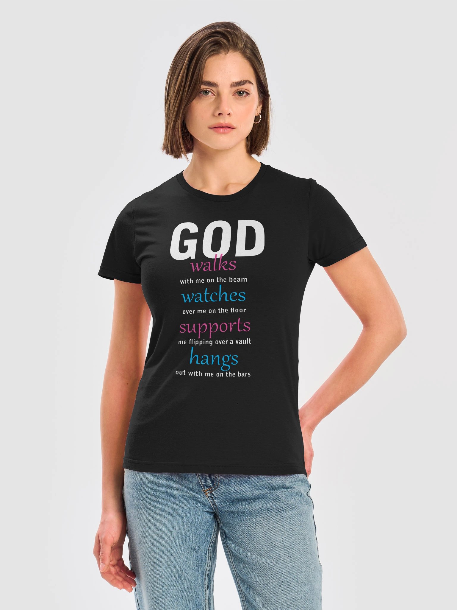 God walks-watches-supports-hangs Tee product image (5)