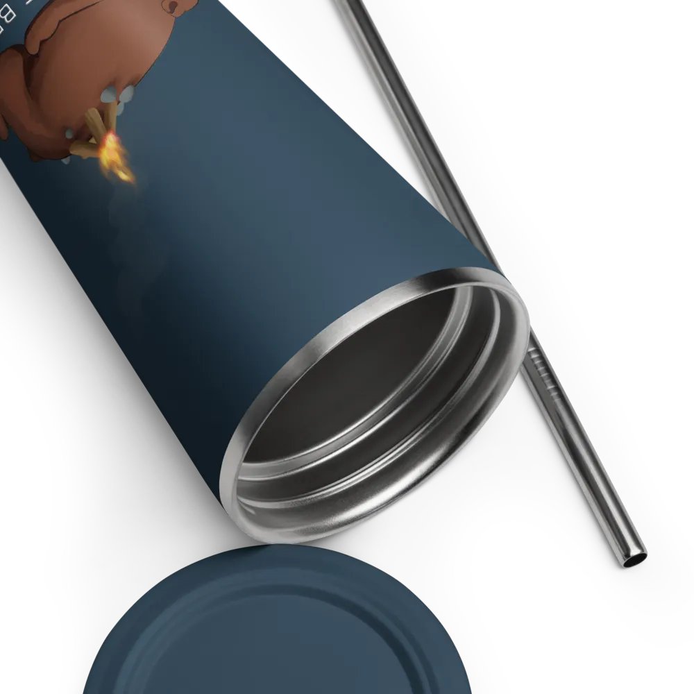 Camp Fire Bear Insulated Tumbler with a Straw product image (3)