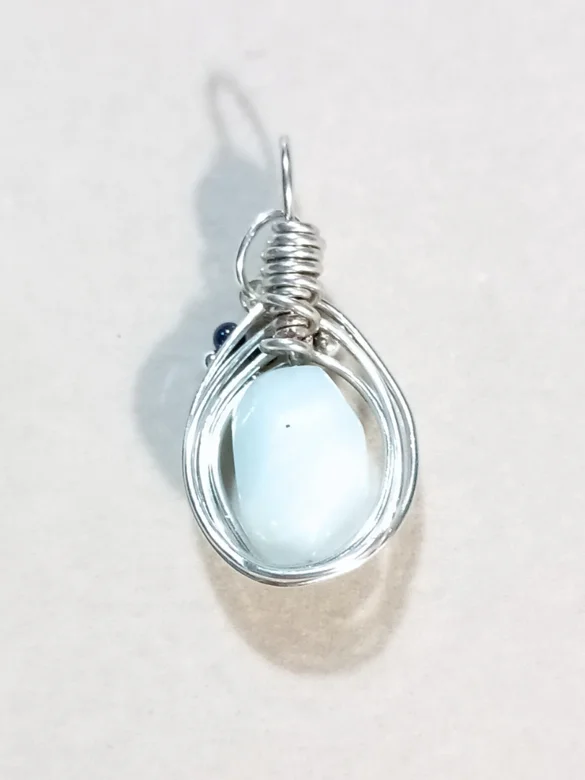 Handmade Aquamarine Pendant | Sparkly Dangly Bits! Silver-Tone | "Ethereal Sky" product image (3)