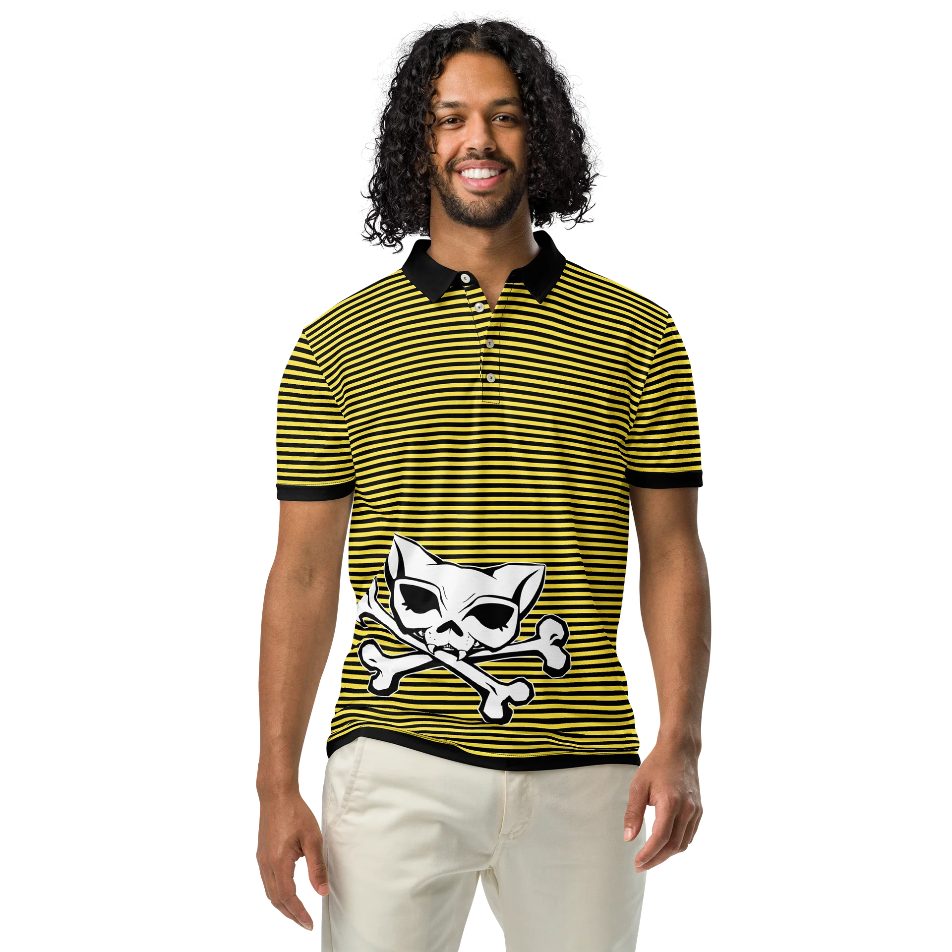 Yellow Stripped Katskull Polo product image (3)