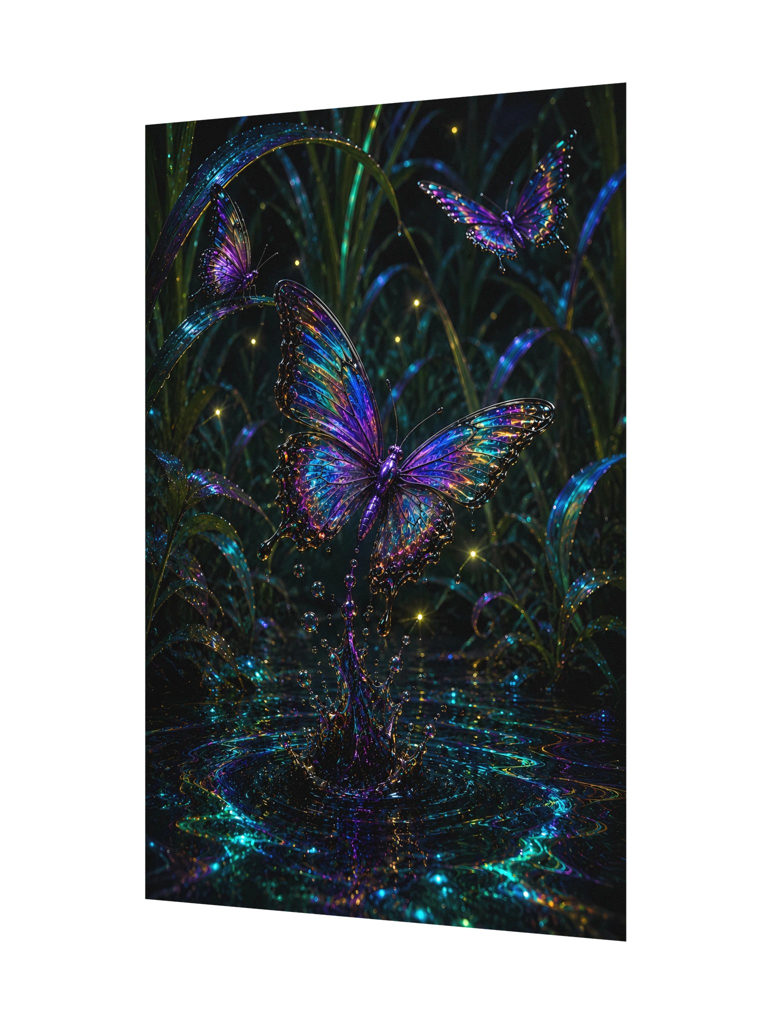 Iridescent Butterflies Over Water Splash product image (7)