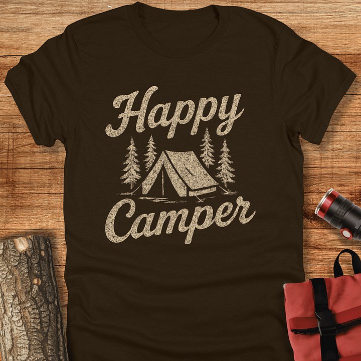 Happy camper, Vintage camping t-shirt, Unisex product image (2)