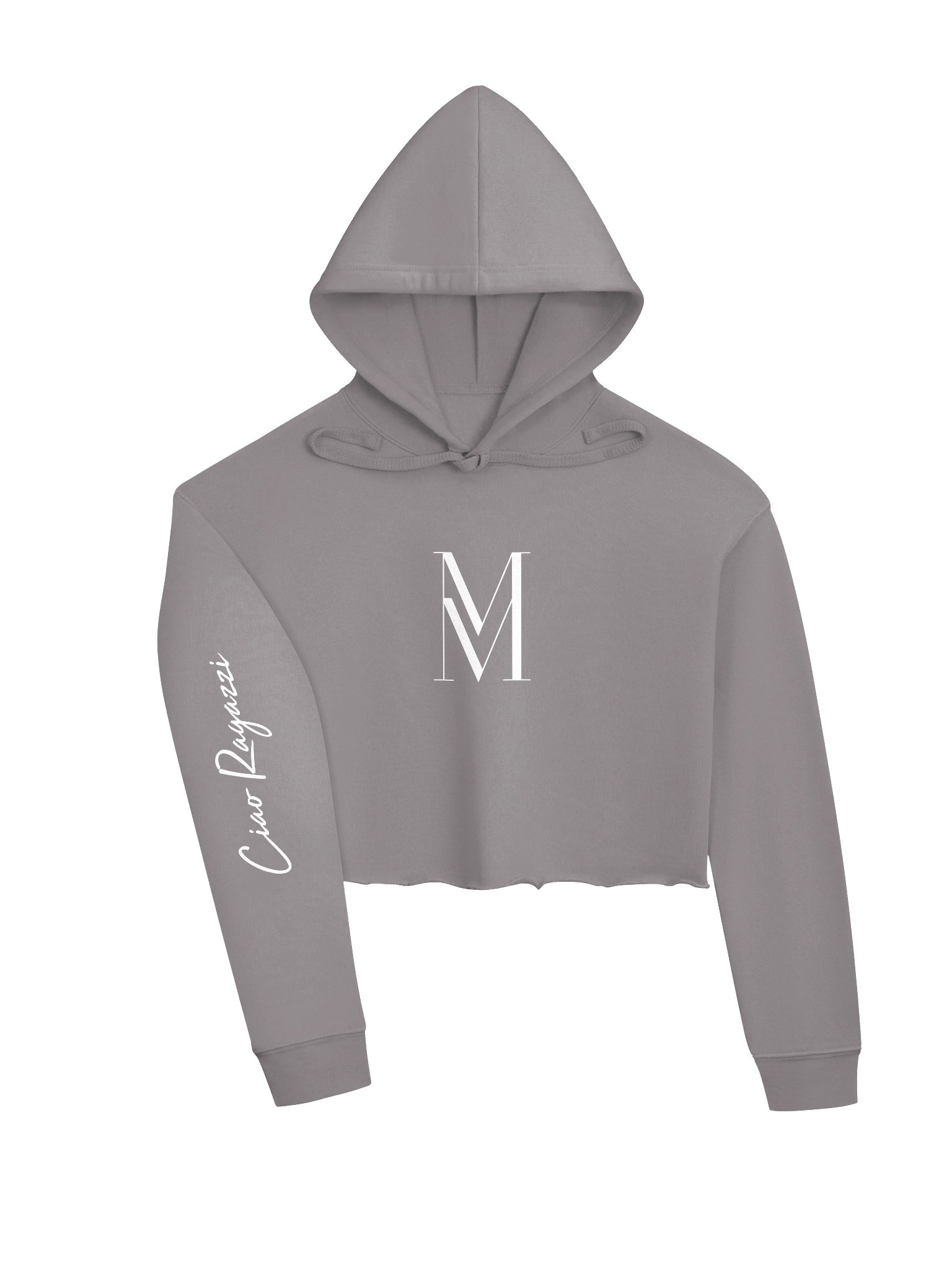 „Ciao Ragazzi“ Signature Crop Hoodie – Grey Edition product image (3)