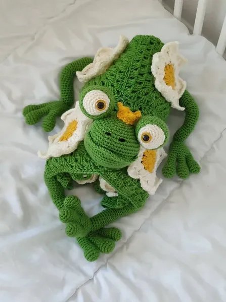Crochet Frog Baby Blanket Pattern - 3in1 Folding Pram Toy PDF Pattern - Crafting Happiness product image (1)