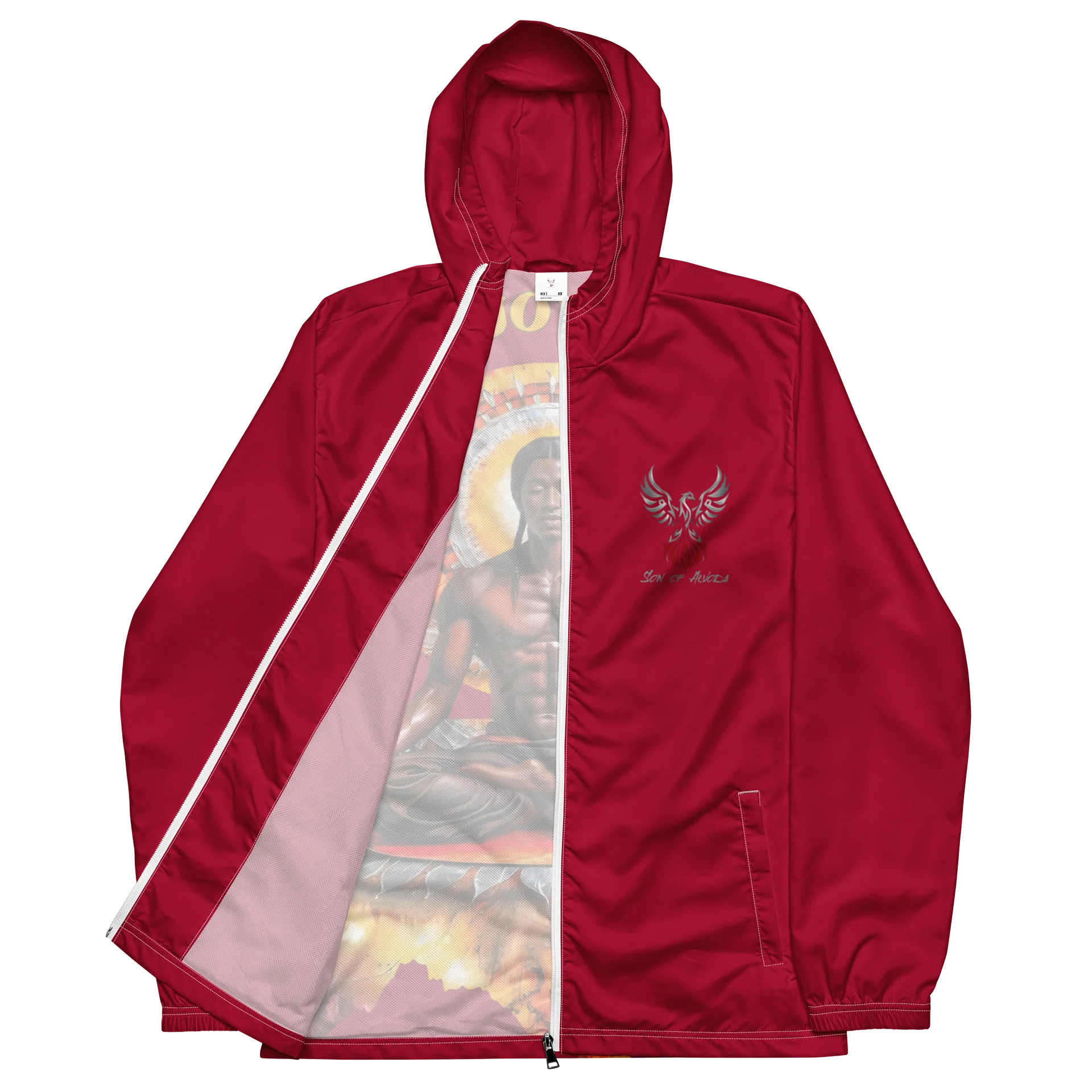 Crimson Protect Your Peace Painted Windbreaker product image (4)