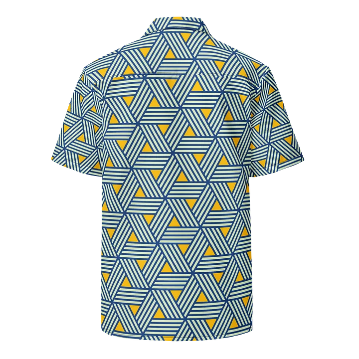 Blue Geometric Mosaic Hawaiian Shirt product image (2)