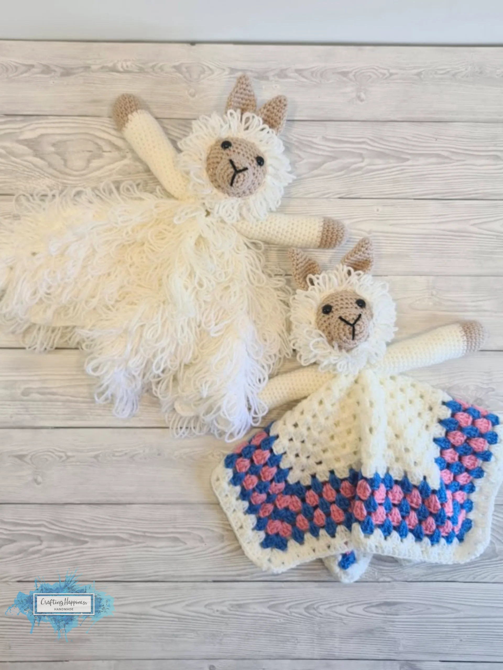 Llama Lovey Crochet Pattern - Lola & Luis Security Blanket PDF Pattern - Crafting Happiness product image (1)