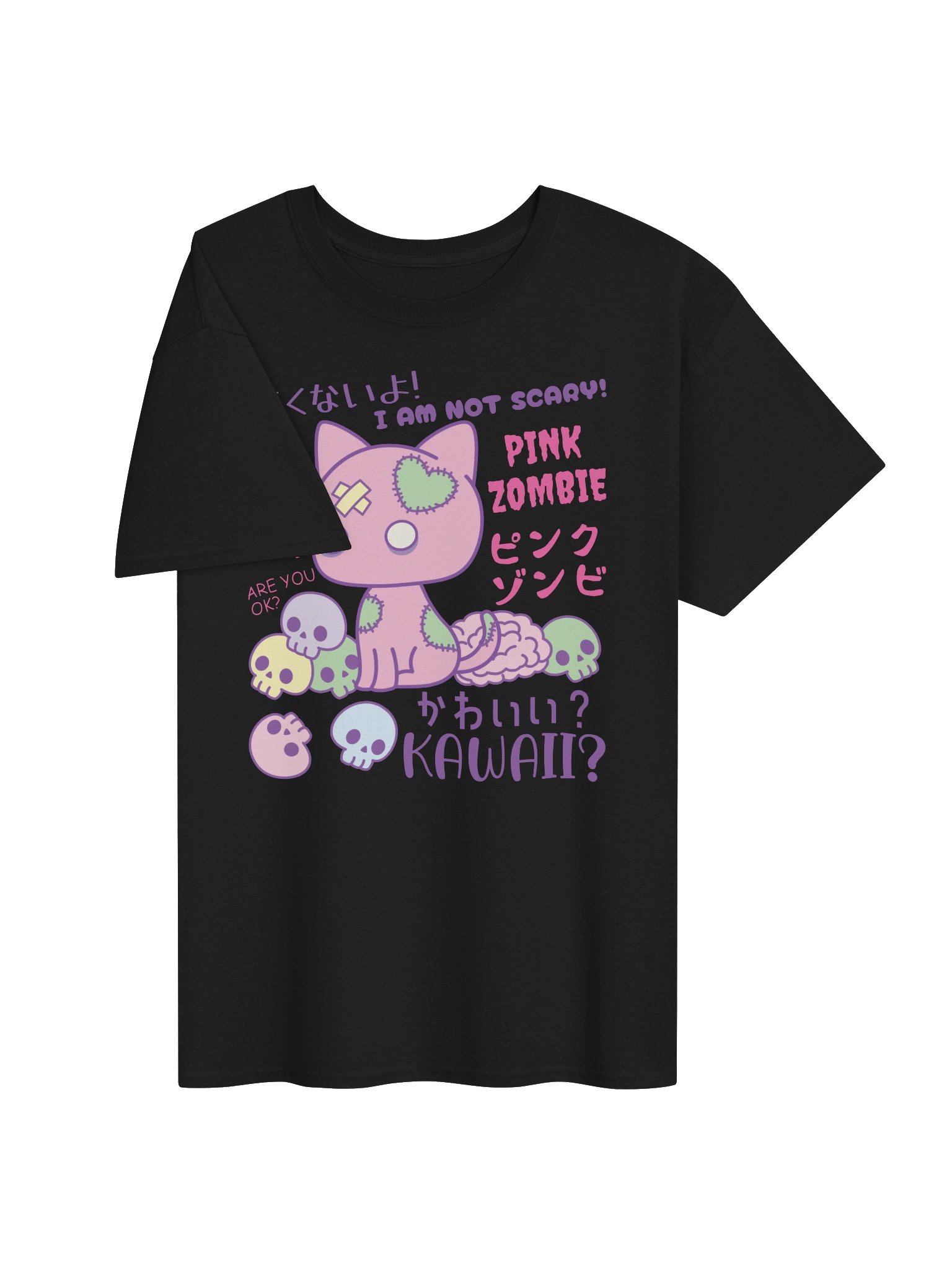 Pink Zombie Cat - Unisex Adult Heavyweight T-shirt product image (8)