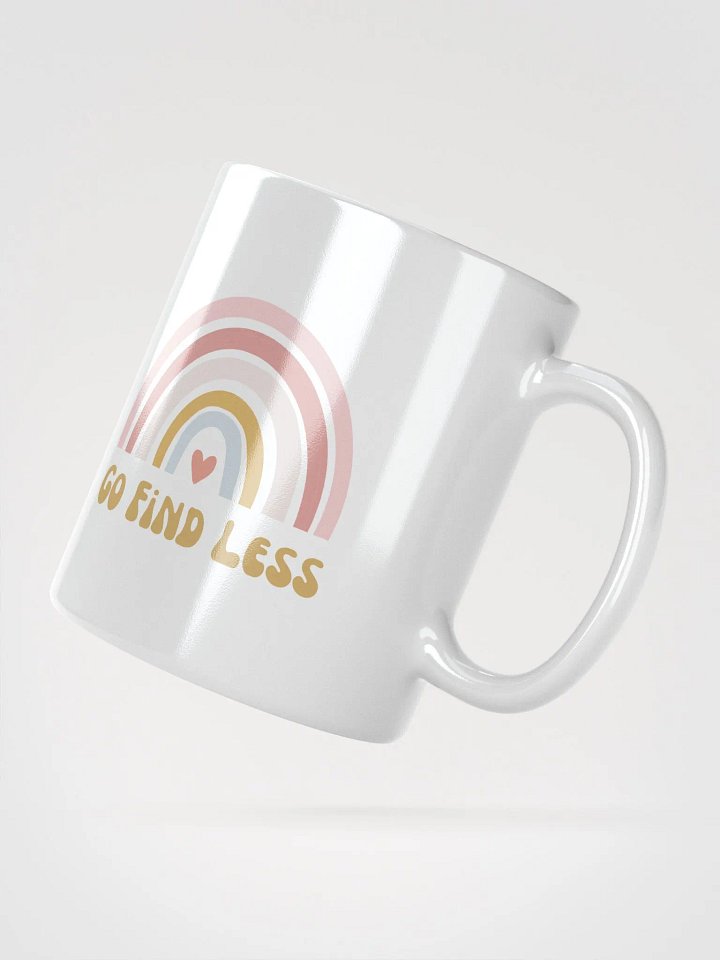 White Glossy Mug- Go find less product image (2)