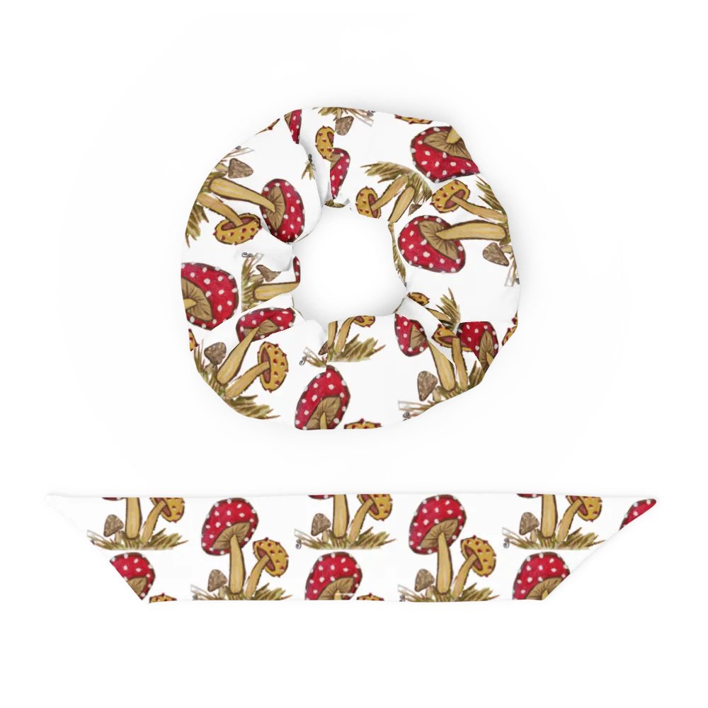 Mushroom All-Over Print Scrunchie with Bow product image (4)