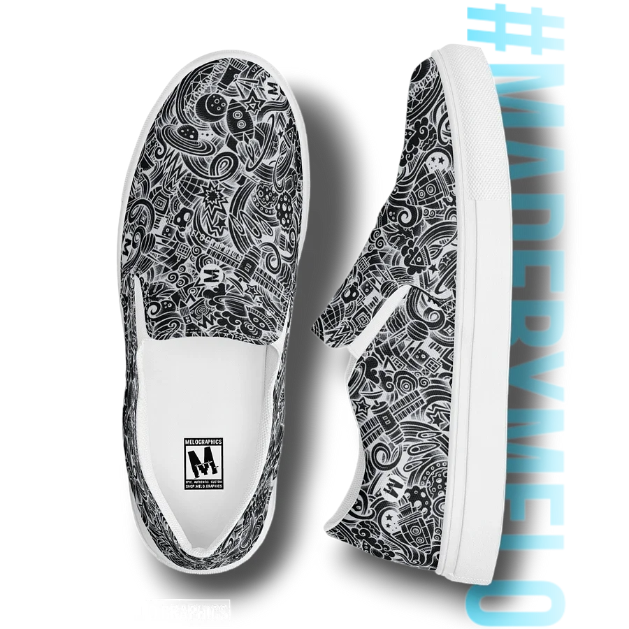Dark Space Scribble - Men's Slip-ons | #MadeByMELO product image (1)