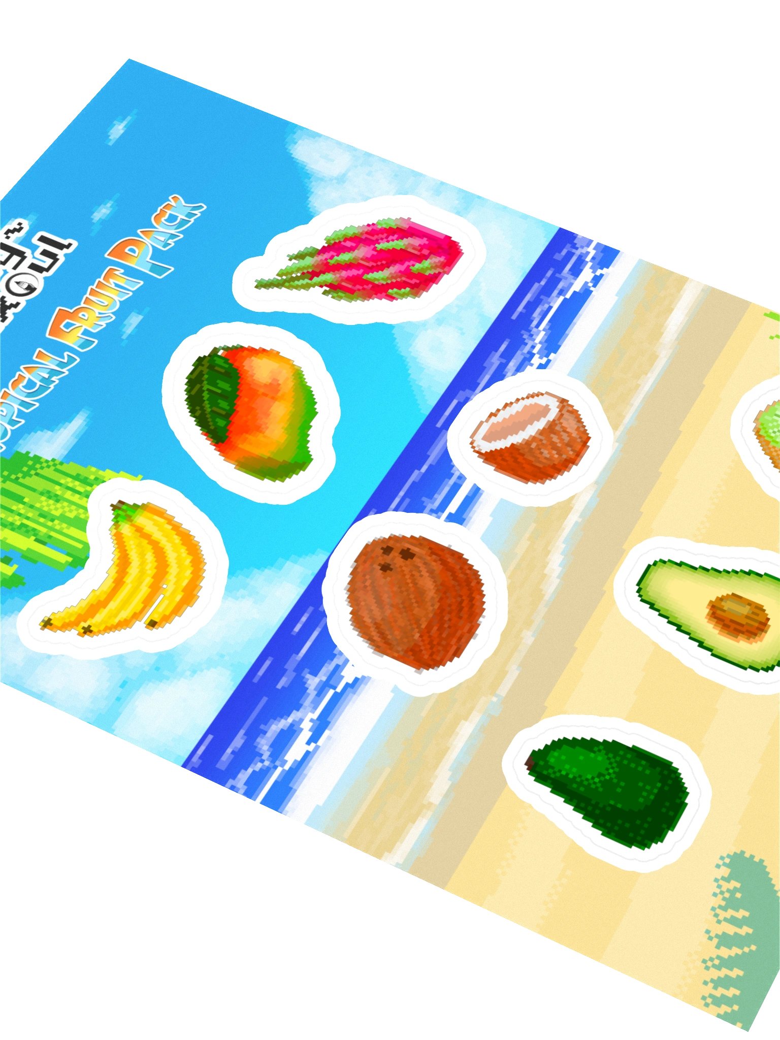 Tropical Pixel Fruit Stickers product image (2)