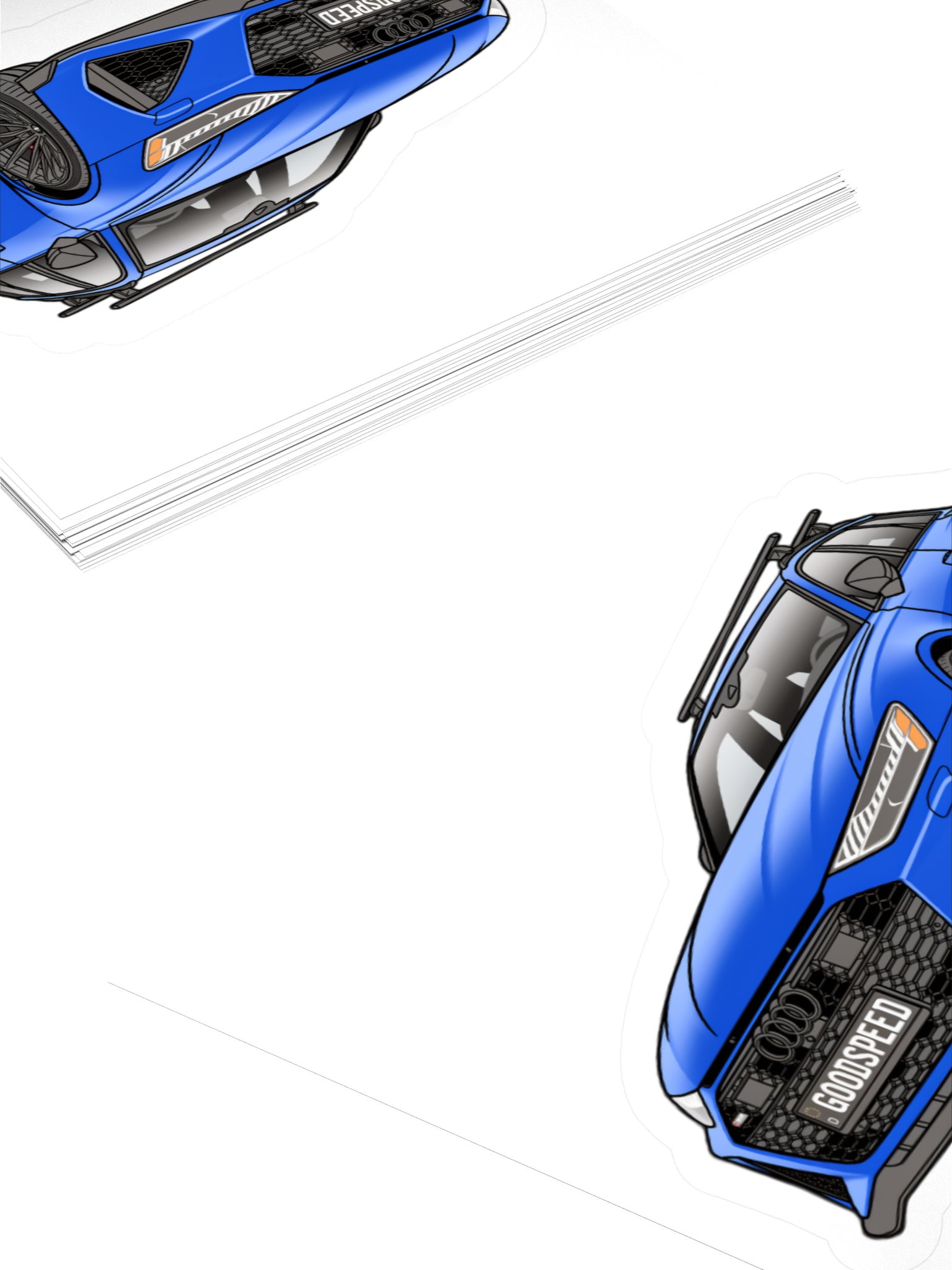 Ultra Blue Audi RS6 Avant Sticker (Retro, Sketch, Silhouette) product image (10)