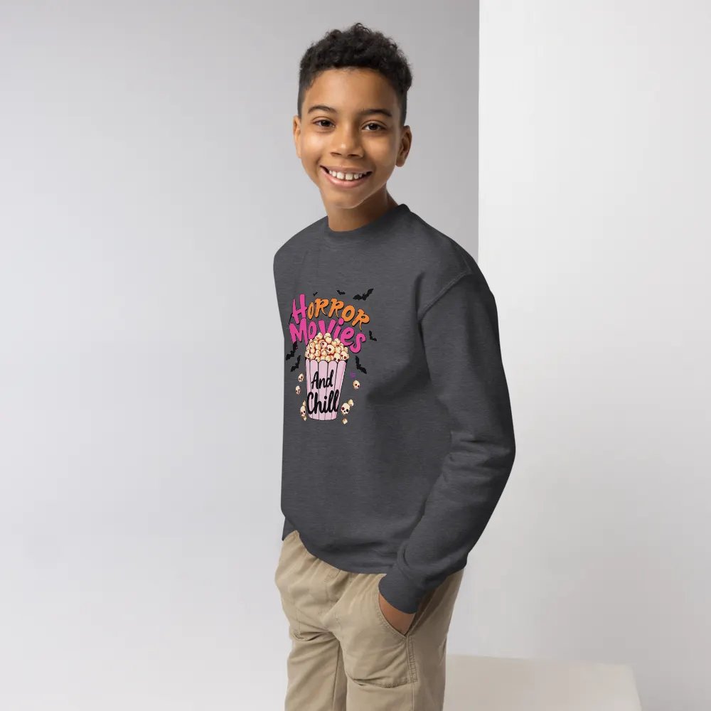 Horror Movies and Chill Popcorn Youth Sweatshirt product image (3)