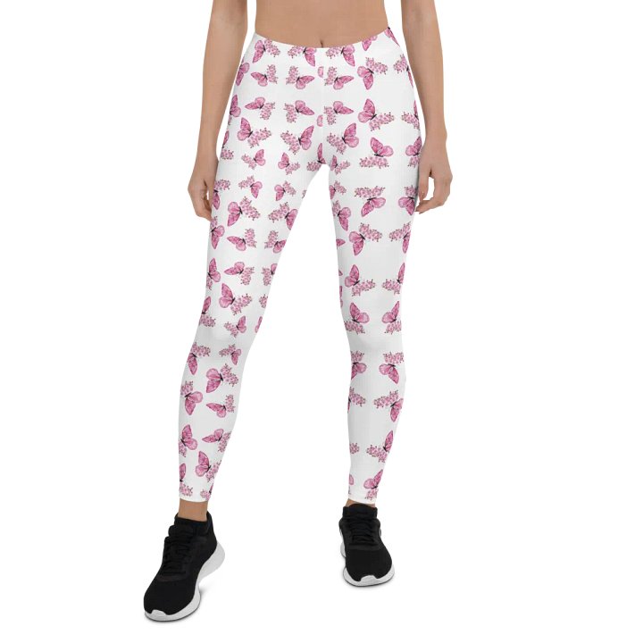 Pink Ribbon Grid All-Over Leggings product image (1)