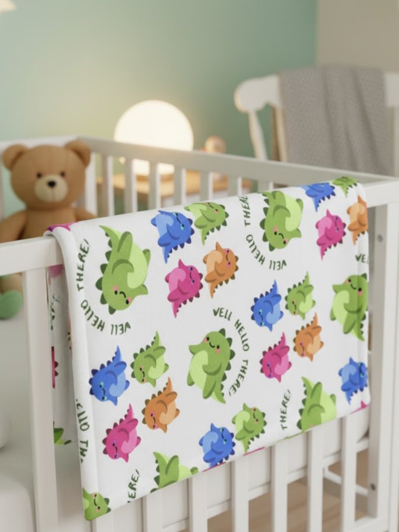 Cute Coloured Dinosaur Blanket product image (1)