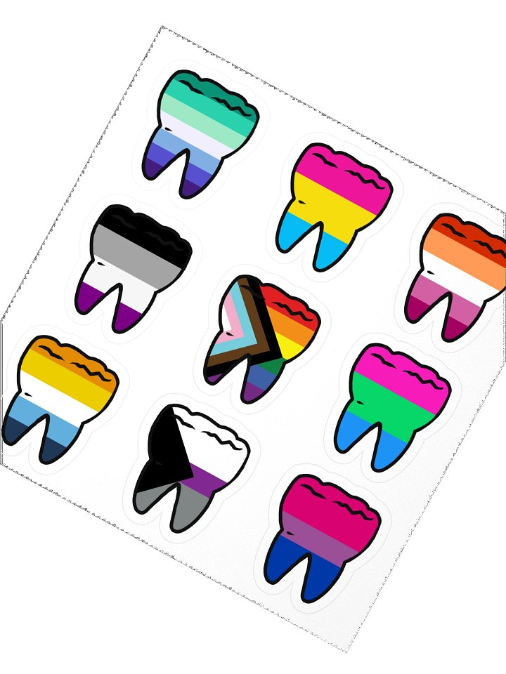 Sexuality Pride Flag Teeth Stickers product image (2)