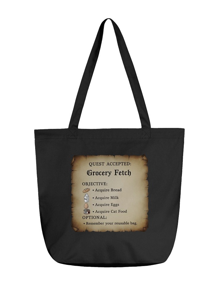Grocery Fetch Quest Tote | Eco-Friendly Organic Cotton Bag product image (2)