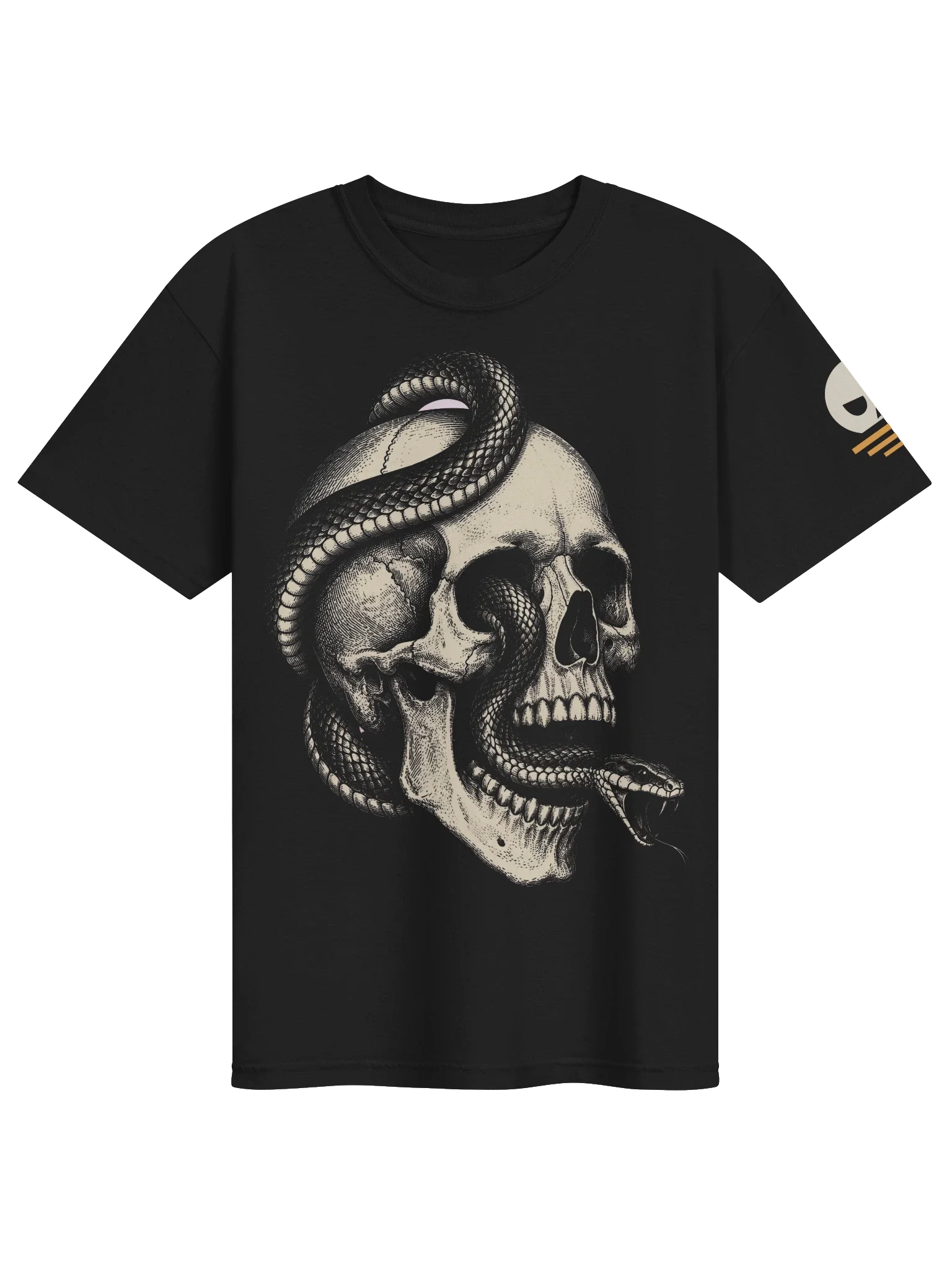Skull and Snake Tee, Black