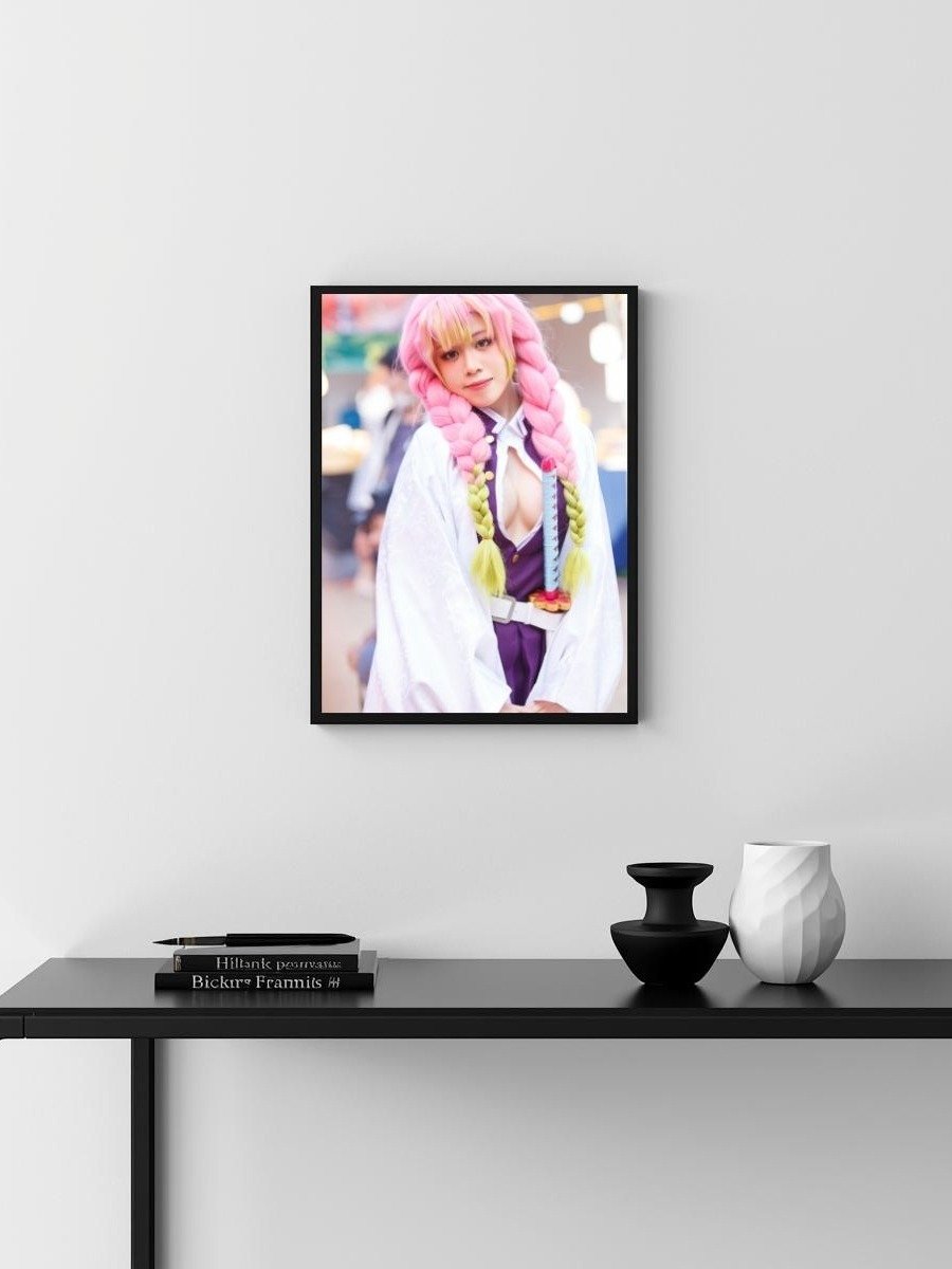 Demon Slayer Mitsuri Kanroji Cosplay Pink Braids – Glossy 8x10 Metal Print product image (3)