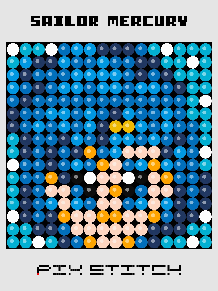 Sailor Mercury Pixel Art product image (1)