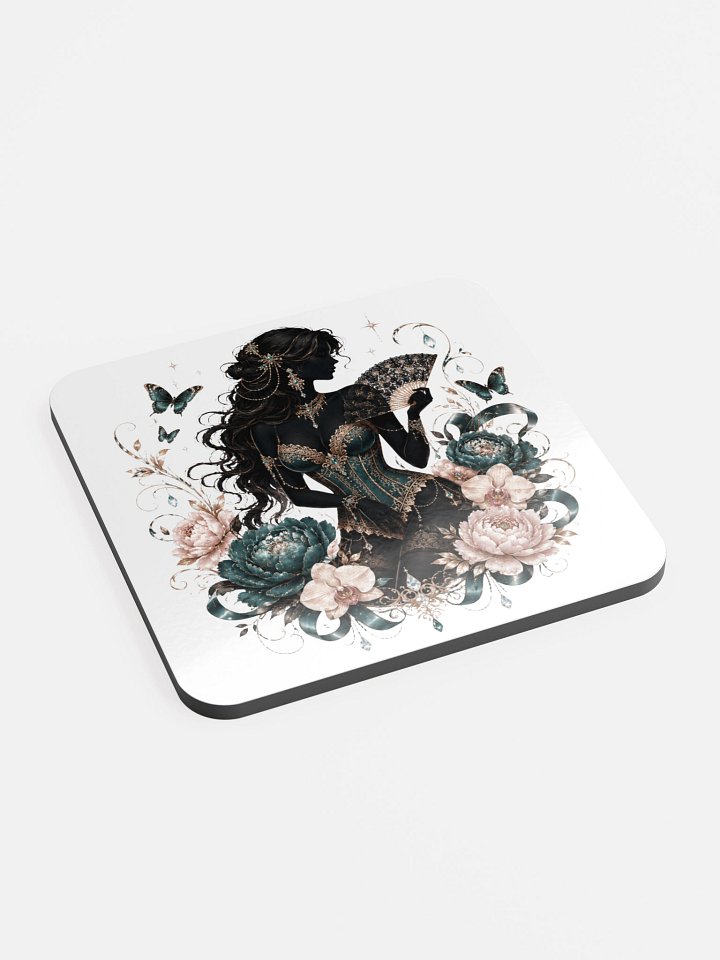Art Nouveau Fan Woman Cork Coaster product image (2)