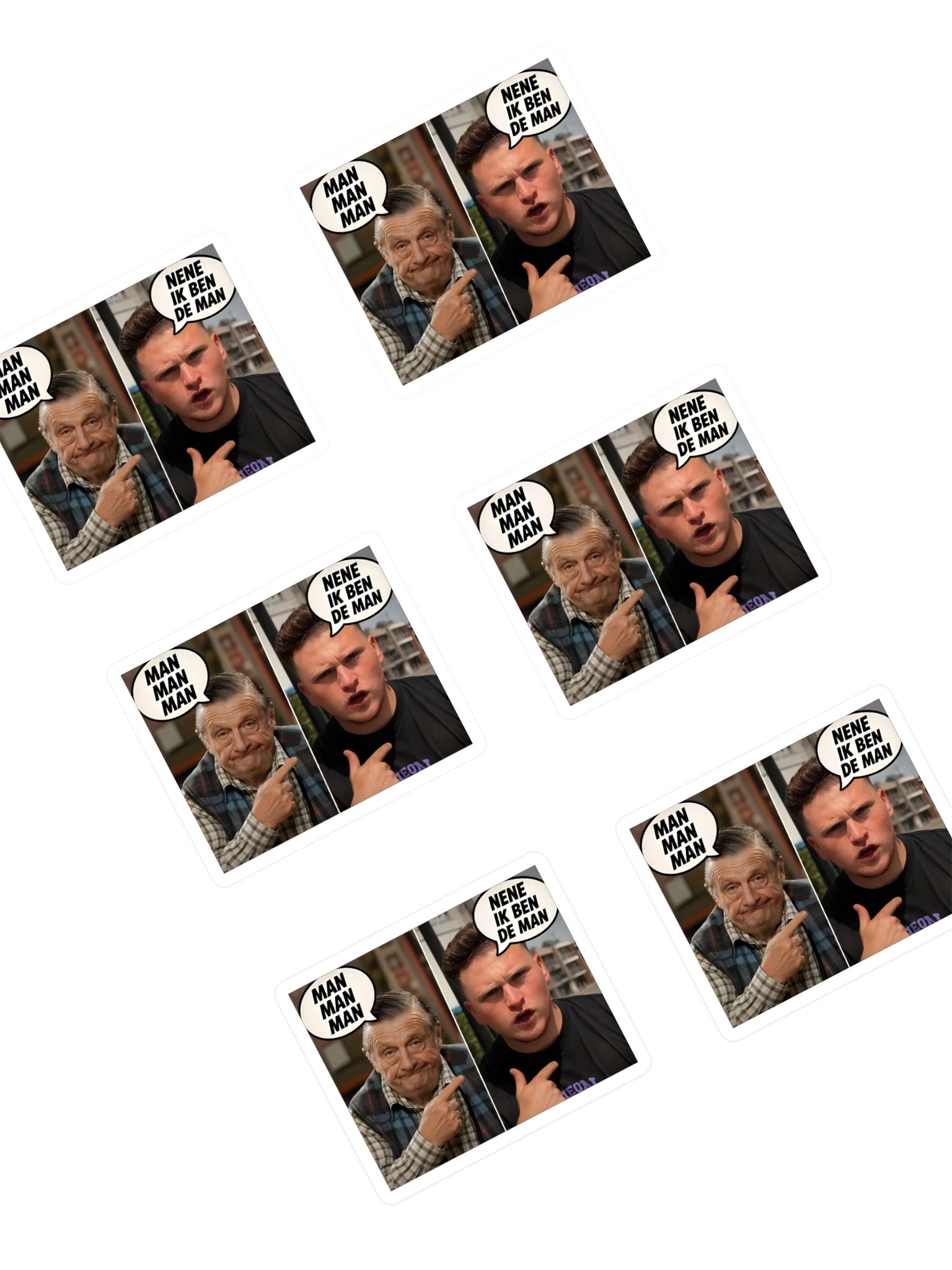 MAN MAN MAN Kiss Cut Sticker Sheet product image (1)