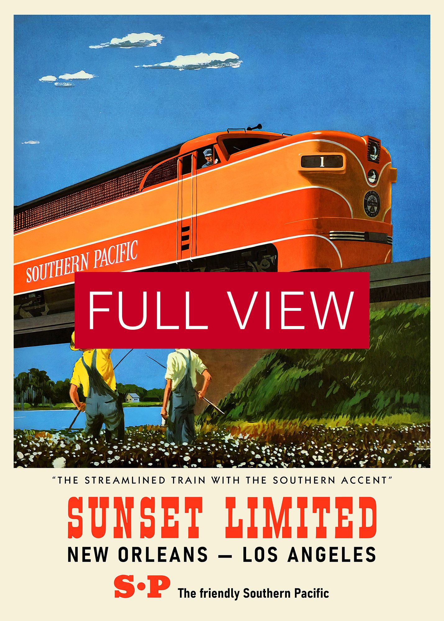 Sunset Limited Train, USA, 1960s — retro train poster, vintage train art, train print, retro travel wall art product image (3)