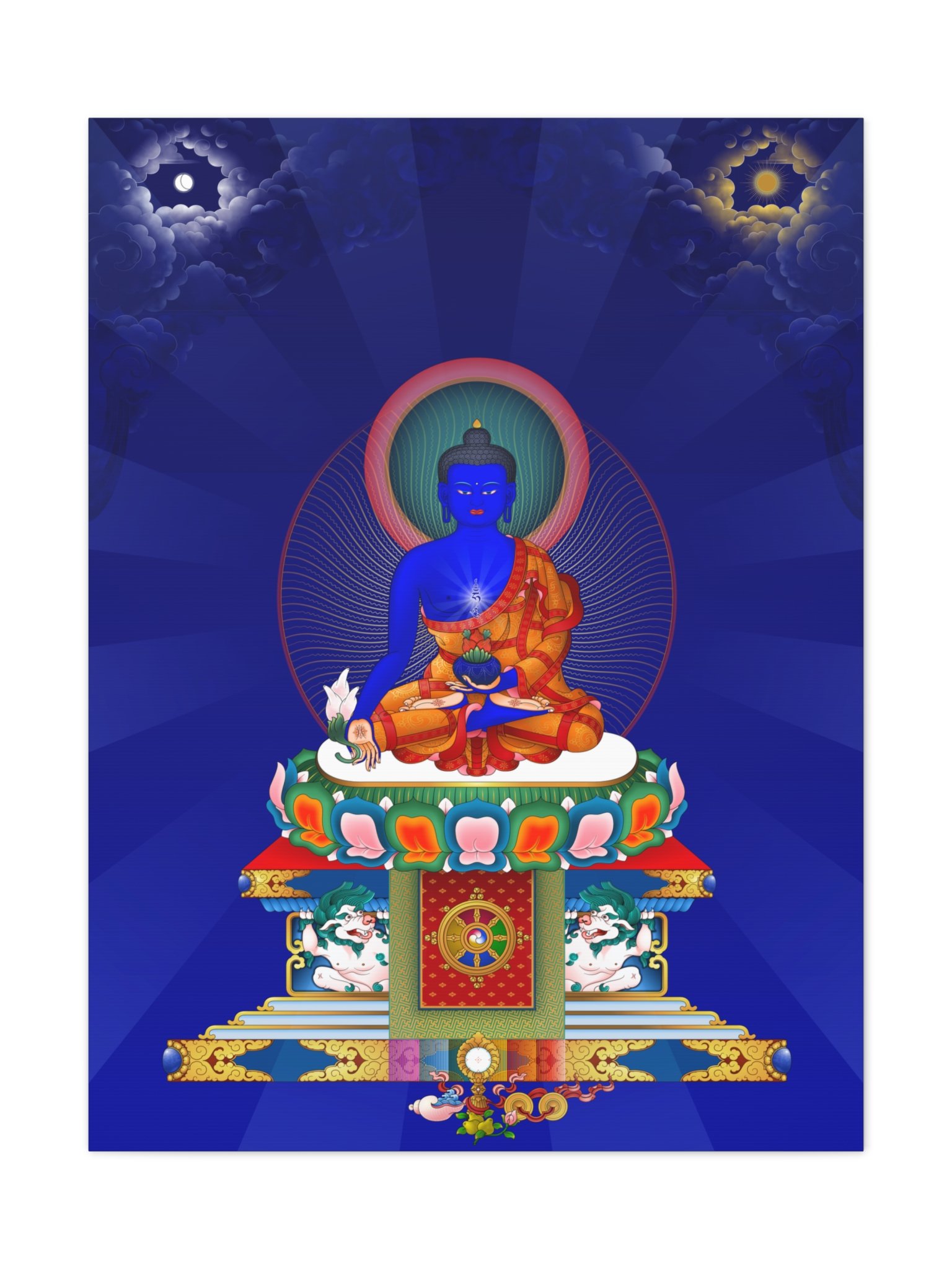 Medicine Buddha thangka canvas print product image (1)