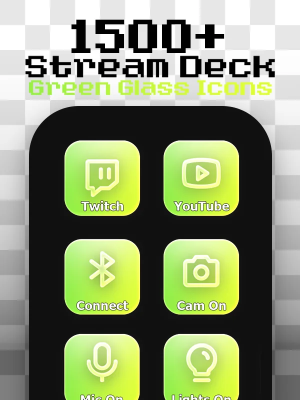 Room to Type - Green Glass Stream Deck Icons product image (1)