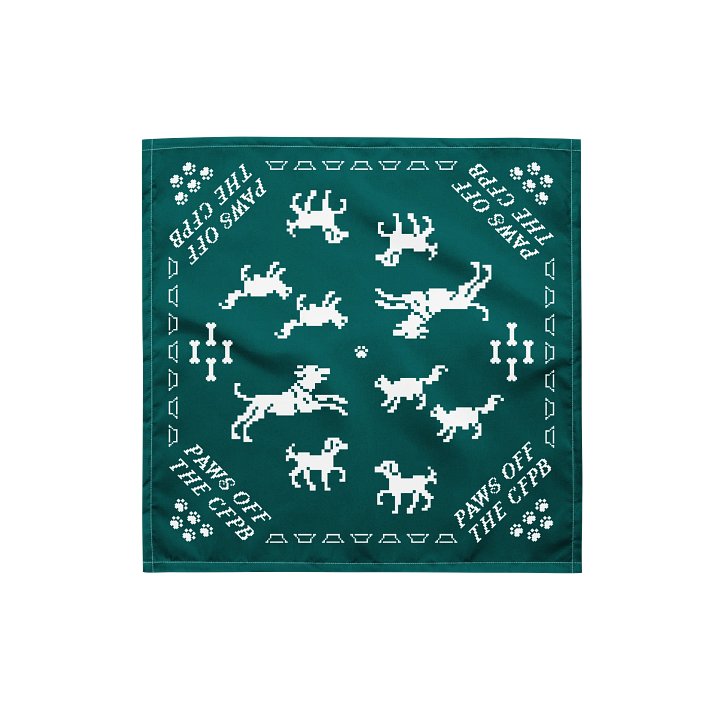 Paws off the CFPB Bandana (Teal) product image (1)