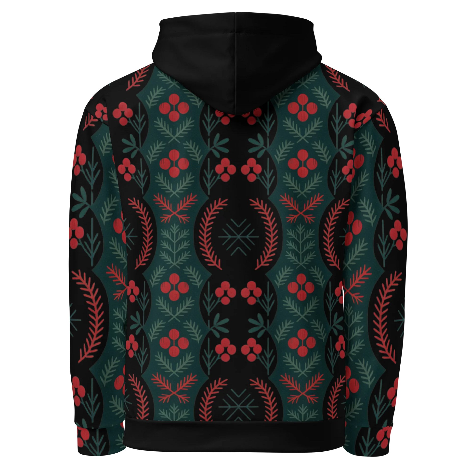 Festive Folk Art Hoodie – Holly & Pine Edition product image (4)