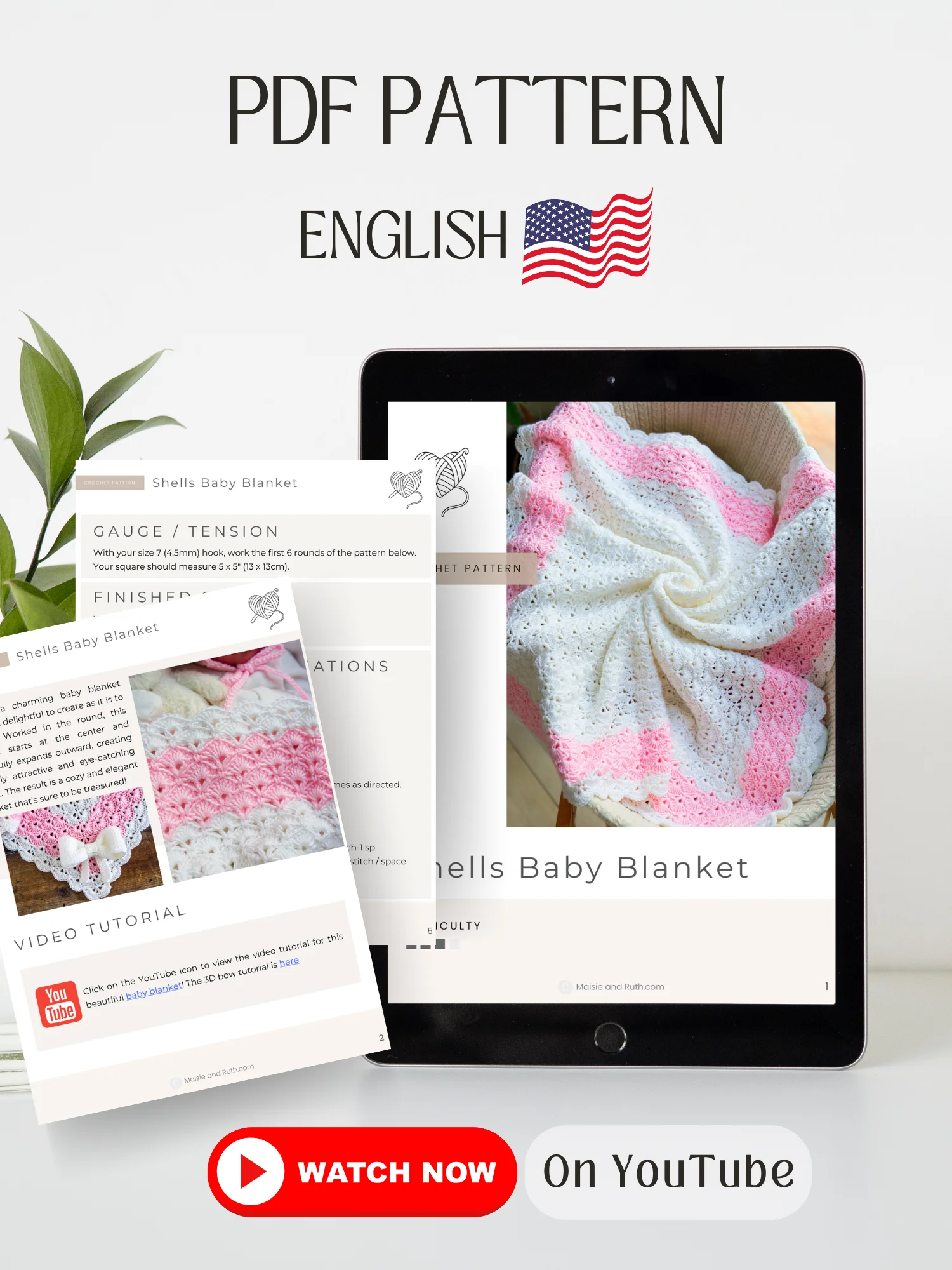 Shell Stitch Blanket Crochet Pattern product image (2)