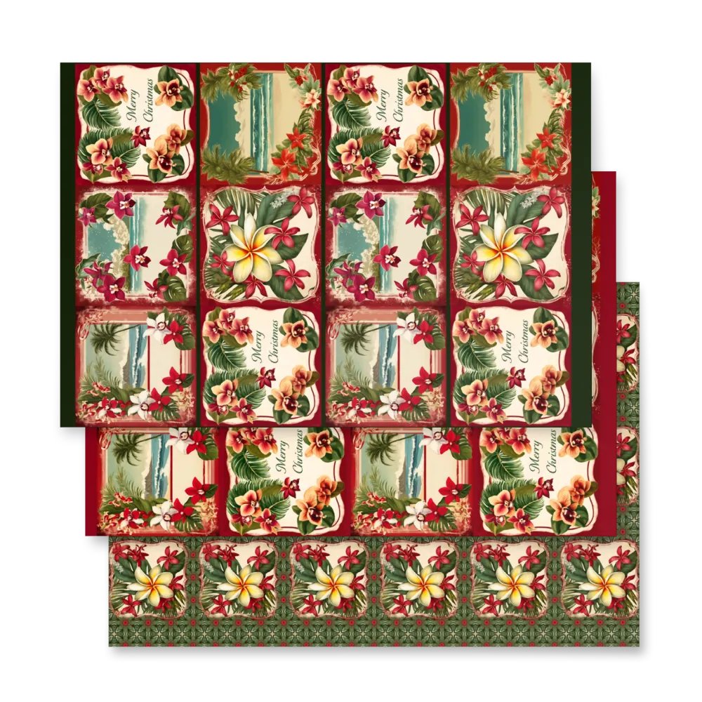 Vintage Tropical Christmas Wrapping Paper product image (4)
