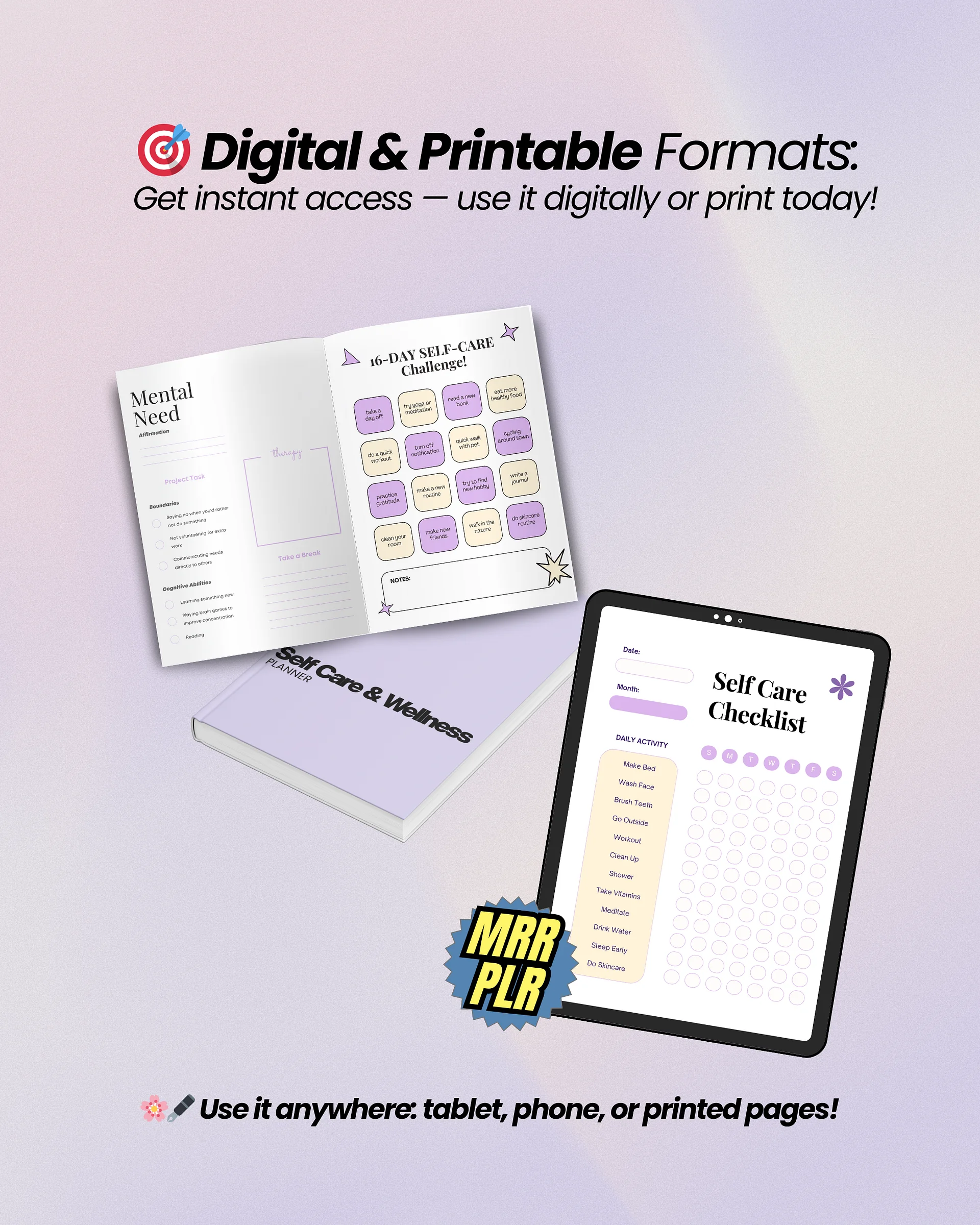 22 Self Care & Wellness Digital Planners Bundle | MRR PLR Bundle product image (5)