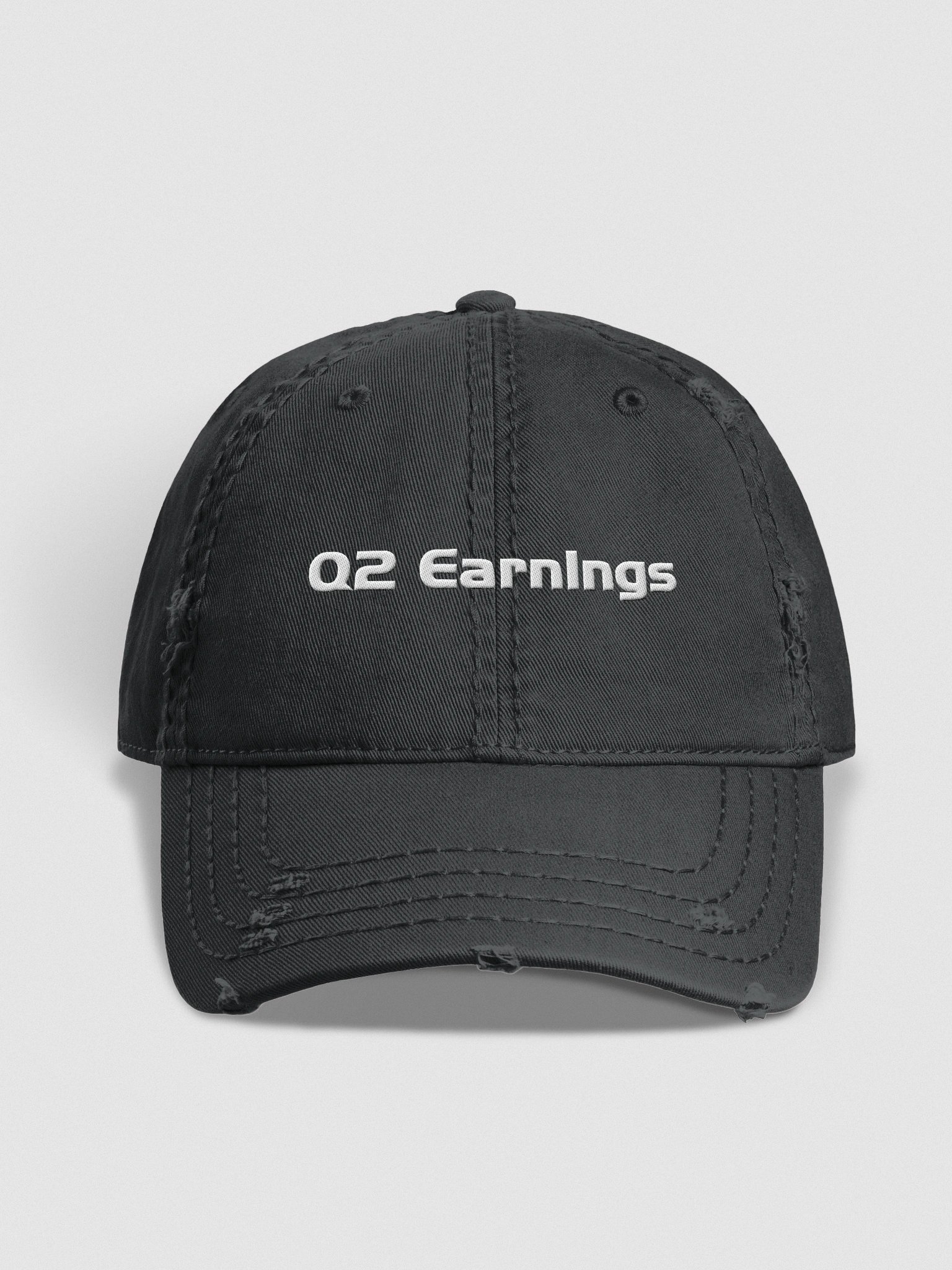 Q2 Earnings | White | Distressed Dad Hat product image (5)