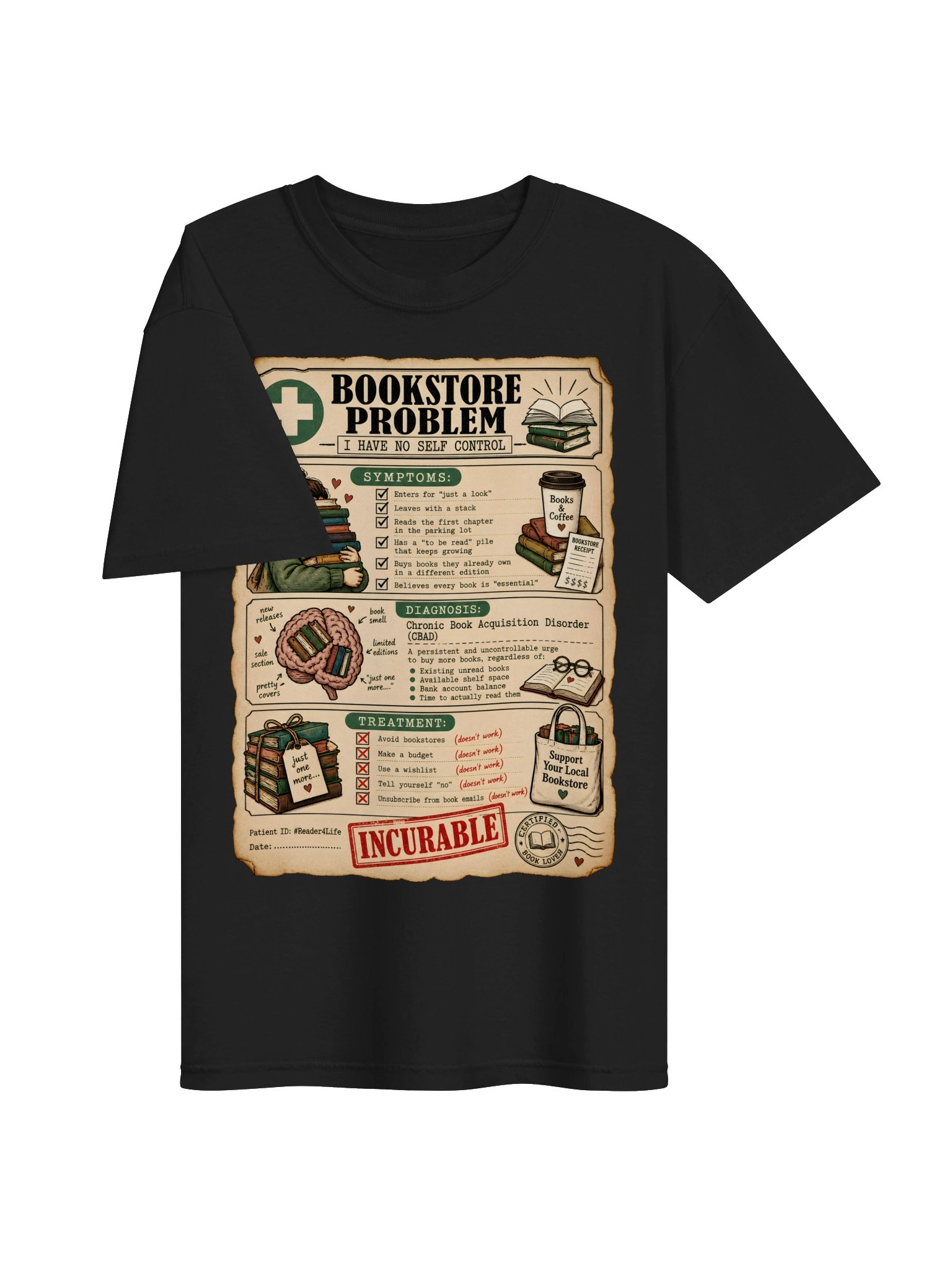 Chronic Book Acquisition Disorder Reader Tee product image (9)