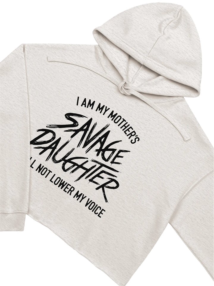Savage Daughter Fleece Crop Hoodie (black print) product image (1)