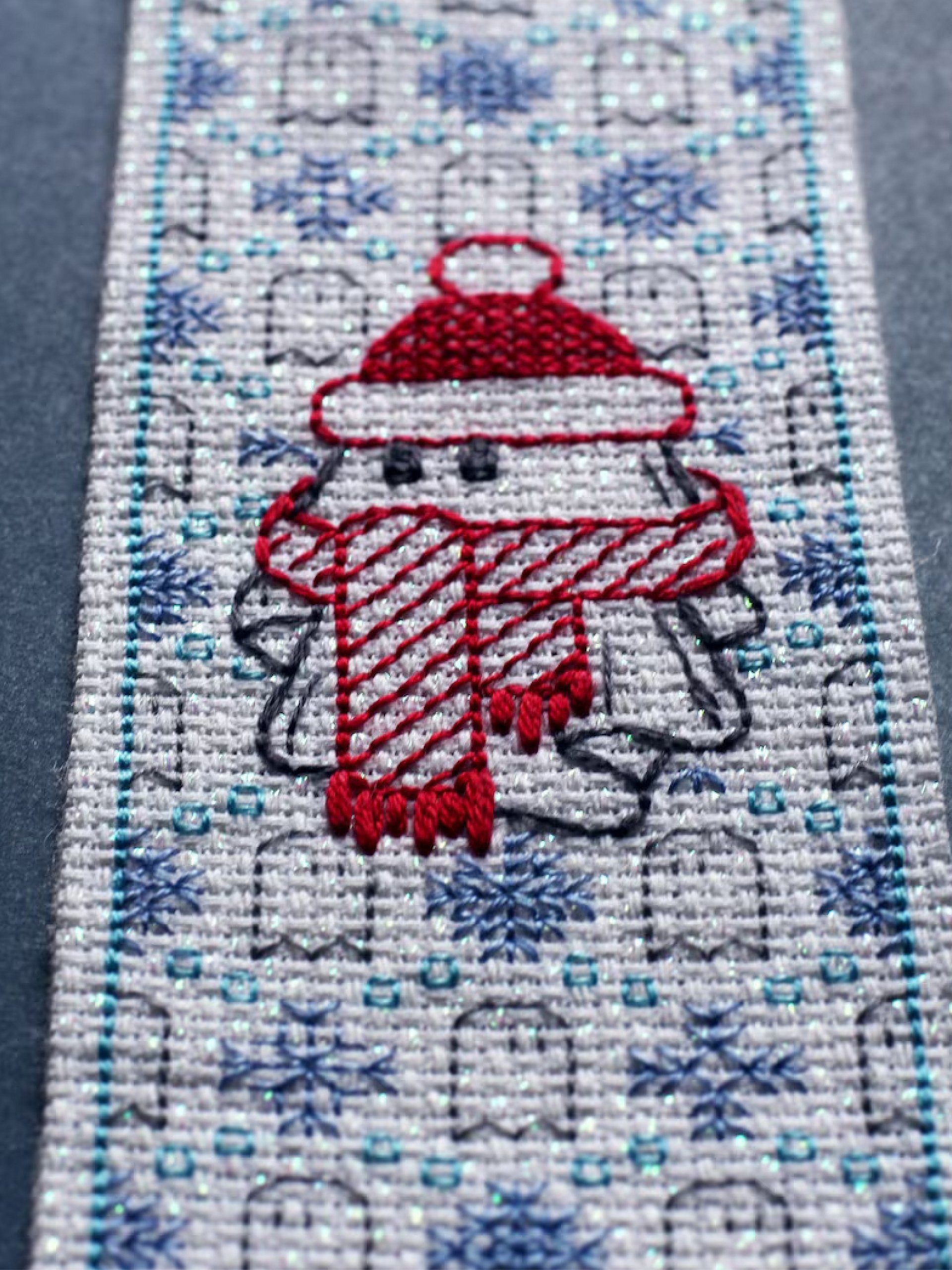 Holiday Spirit Bookmark • Blackwork Cross Stitch Pattern • PDF Digital Download product image (8)