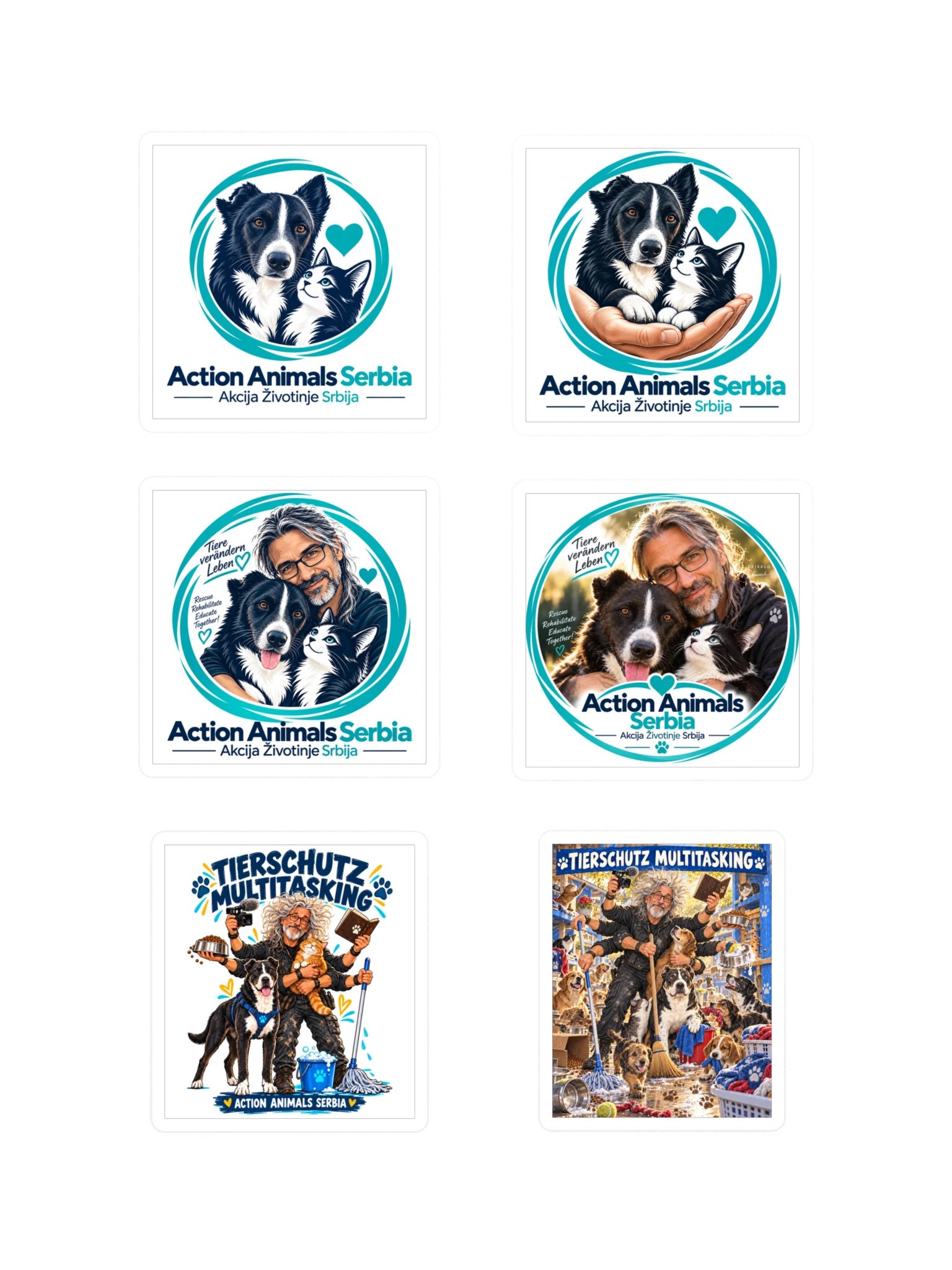AAS · Sechs Motive mit Herz – Stickerbogen product image (3)