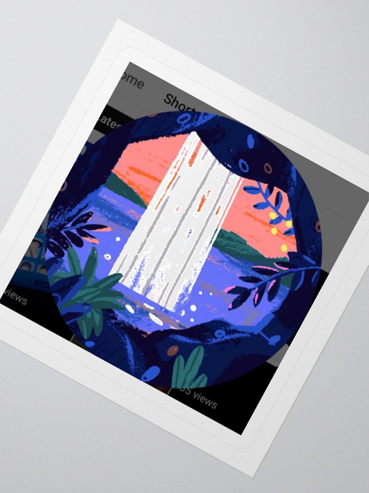 smiling cave waterfall sticker product image (2)