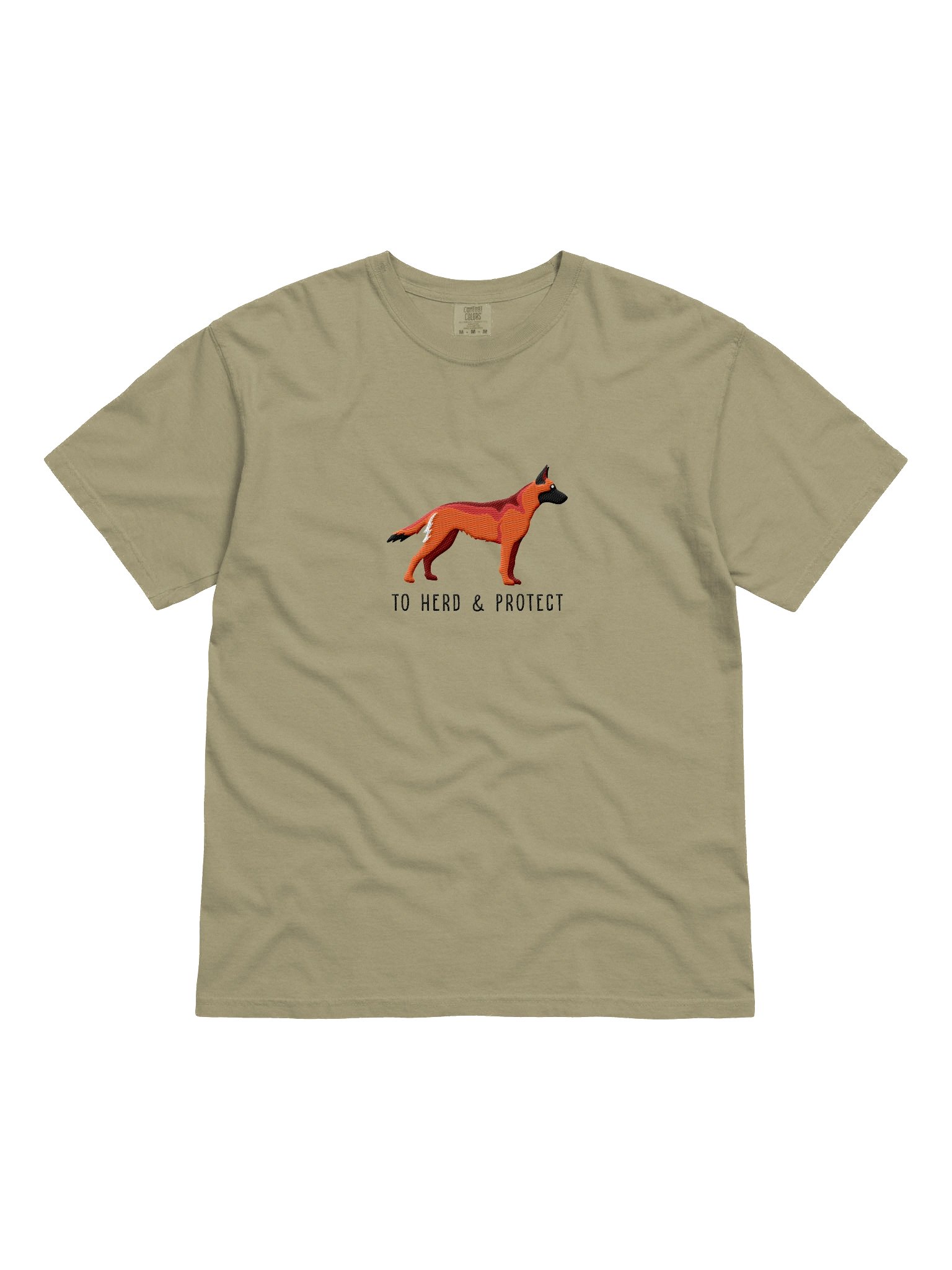 To Herd and Protect T-Shirt(Embroidered) of a Belgian Malinois(Red) product image (4)