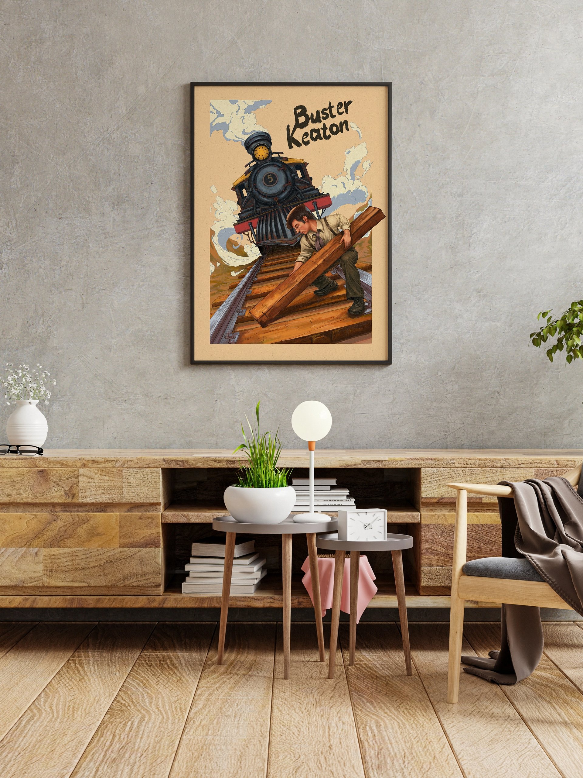 Buster Keaton & The Train (Framed Poster) product image (4)
