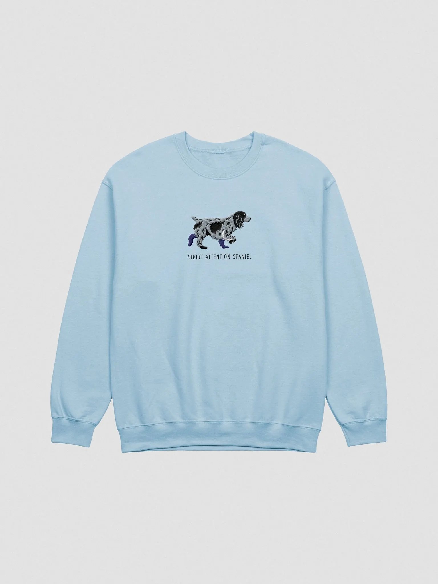 Short Attention Spaniel Sweatshirt (Embroidered) of a Cocker Spaniel(Blue Roan) product image (4)