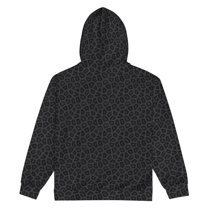 Modern Black Leopard Print Unisex Zip Hoodie for Casual Wear product image (2)