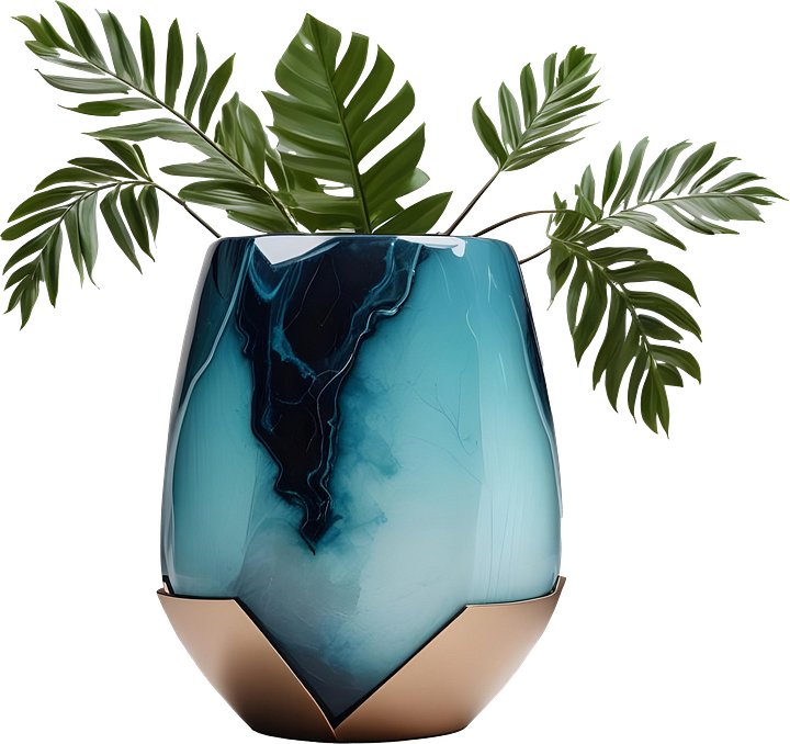 Lagoon Reverie – Coastal Luxe Spa Decor Vase png product image (1)