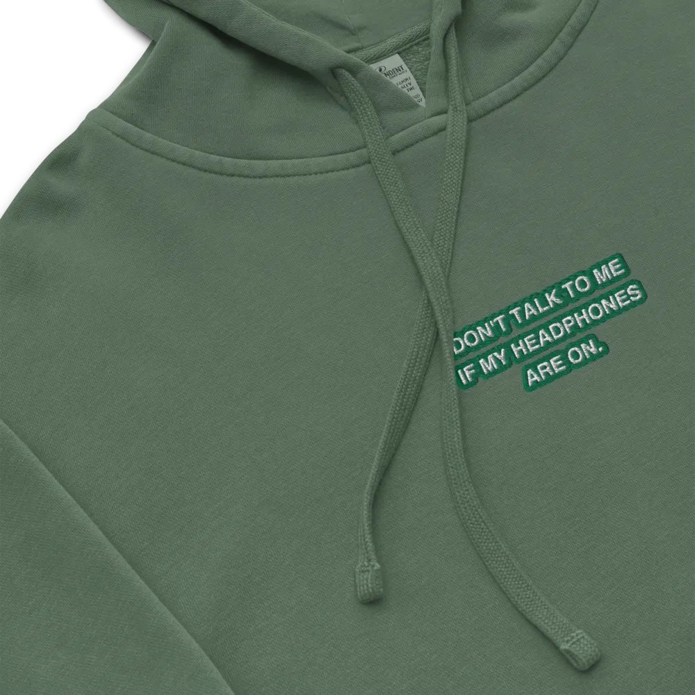 HEADPHONES ON (kelly bubble design 2) embroidered pigment hoodie product image (1)